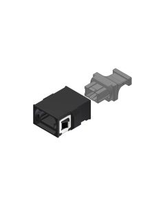 Black MTP Opposed adapter Reduced Flange with 1 Dust Plug - MTP footprint - 50pk