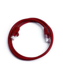 FIS Copper Cat 5e Patch Cable with Boots 7ft Red