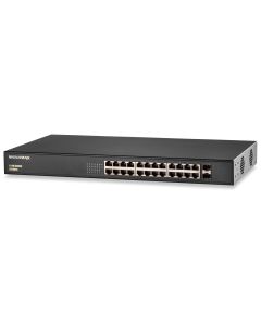 Signamax Media Switch C-100 24 Port 10/100/1000 Base T/TX (RJ45) PoE+ with 2 1000/GbE SFP Ports Unmanaged Switch