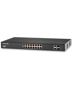 Signamax Media Switch C-100 16 Port 10/100 Base T/TX (RJ45) PoE+ with 2 1000/GbE SFP Ports Unmanaged  Switch