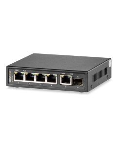 Signamax Media Converter 4 Port 10/100/1000 T/TX PoE++ Uplink Ports 1 Gigabit SFP