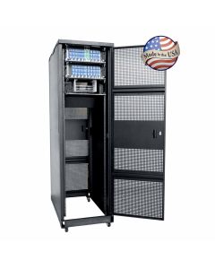 FIS 4 Post Server Cabinet Front with Large Caster & Levelers