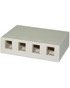 Signamax Keystone Surface-Mount Multimedia Box 4 Port Light Ivory