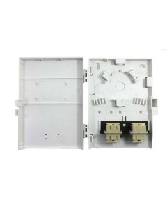 Molex Compact Wall Mount Enclosure 8 Port 4 SC Duplex Adapters Multimode White Loaded