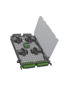 FIS VERSA Splice Cassette, 12 Port SC/APC loaded w/ Loose Tube Pigtails, and Sliding Adapters