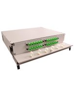 FIS Patch Panel 2RU Holds (4) Adapter Plates Solid Door Unloaded Off White