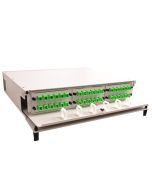 FIS Patch Panel 2RU Holds (6) Adapter Plates Solid Door Unloaded Off White