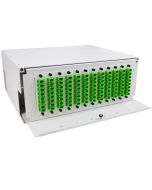 FIS Patch Panel 4RU Holds (12) Adapter Plates Lexan Front Door Unloaded Off White