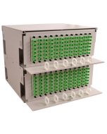 FIS Patch Panel 8RU Holds (24) Adapter Plates Lexan Front Door Unloaded Off White