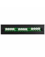 FIS Adapter Plate 3-Pack LC Quad Singlemode APC Green Adapters Loaded (12 Fibers) Black