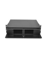 FIS Patch Panel 2RU Holds (4) Adapter Plates Solid Door Unloaded Black
