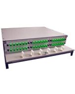 FIS Patch Panel 2RU Holds (6) Adapter Plates Lexan Front Door Unloaded Off White