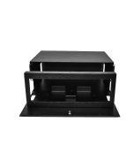 FIS Patch Panel 4RU Holds (12) Adapter Plates Solid Door Unloaded Black