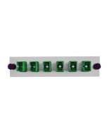FIS Adapter Plate 6-Pack SC Singlemode APC Green Adapters Loaded Off White