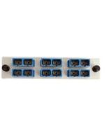FIS Adapter Plate 6-Pack SC Duplex Singlemode Blue Adapters Loaded (12 Fibers) Off White