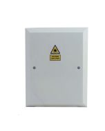 FIS Wall Mount Box Holds (4) SC Duplex or LC Quad Adapters White Unloaded