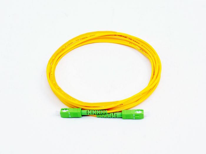 virgin Car Seaport FIS Fiber Optic Patch Cable, SC APC to SC APC, 3 meters, 3mm Simplex SM  SMF-28® Ultra Fiber - Fiber Instrument Sales