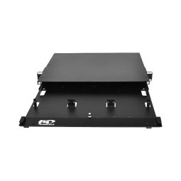 FIS 1RU Patch Panel, Holds (3) Adapter Plates, Solid Door, Unloaded, Black    